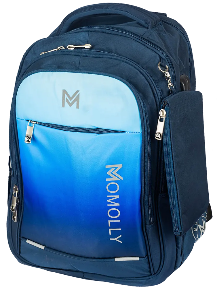 شنطة مدرسية للأولاد والبنات بالأضافة الي مقلمه ، شكل موج البحر، مقاس كبير ، متعدد الألوان ، M205