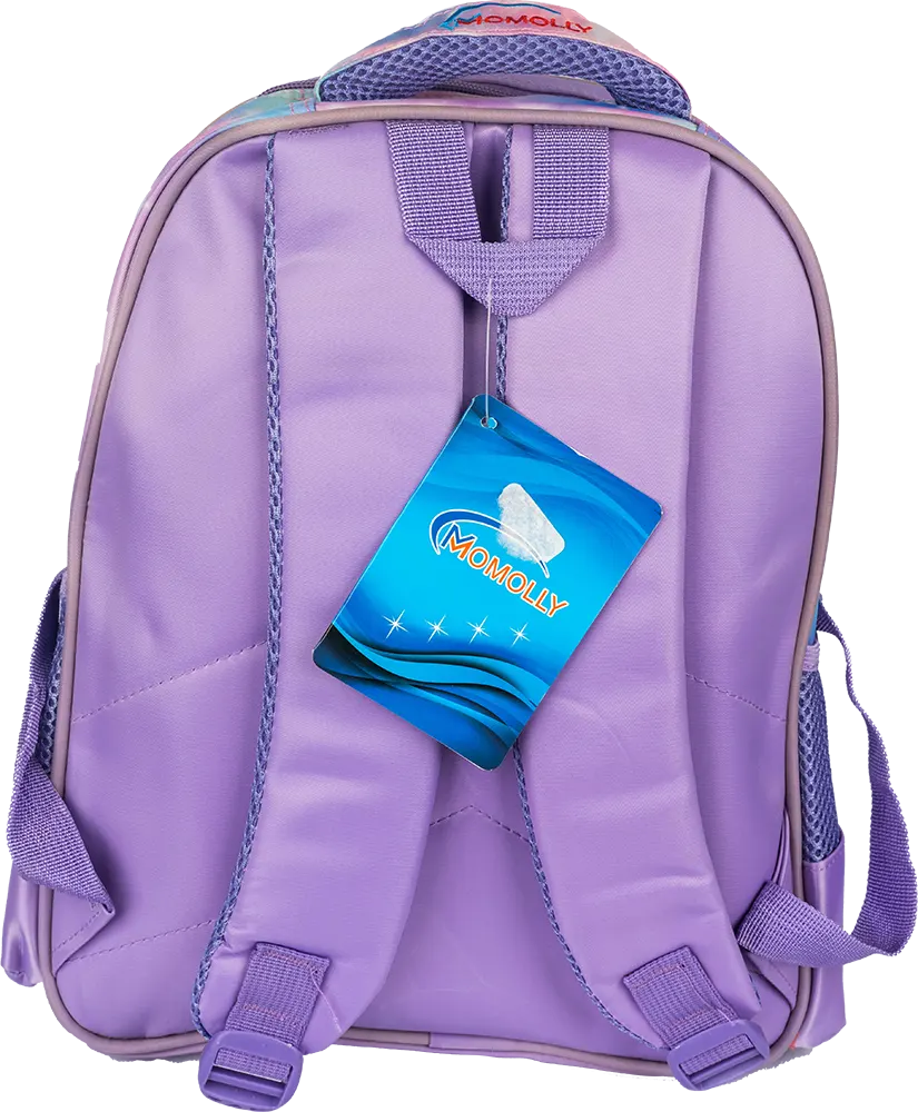 Momolly Girls School Bag, Frozen Graphics, 14 inch, Purple , 2231