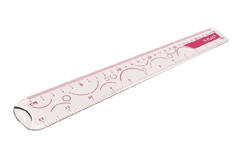 Y Plus Wide Plastic Ruler, 30 cm, Clear 130220