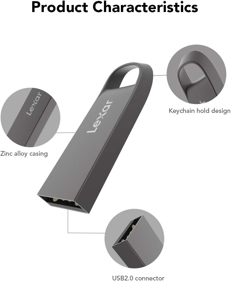 ليكسار جمب درايف ® E21 فلاش ميموري ، 32 جيجابايت ، USB 2.0، تيتانيوم - رصاصي  ، LJDE021032G-BNQNG