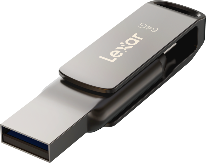 Lexar Jumpdrive D400 , 64 Gb , USB 3.1 , Flash Memory , Dual Drive USB Type-C & A , LJDD400064G-BNQNG