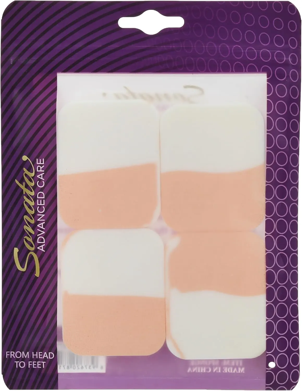 Sonata Rectangle Makeup Sponge Set, 4 Pieces