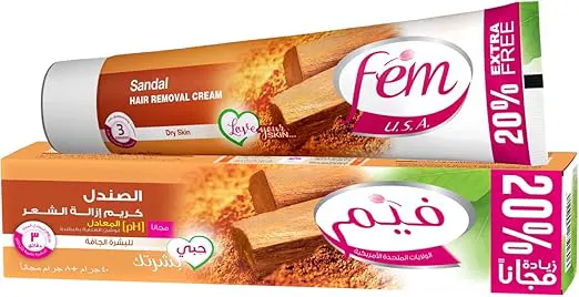 كريم ازاله الشعر بالصندل للبشره الجافه من فيم يو اس ايه , 90 جم