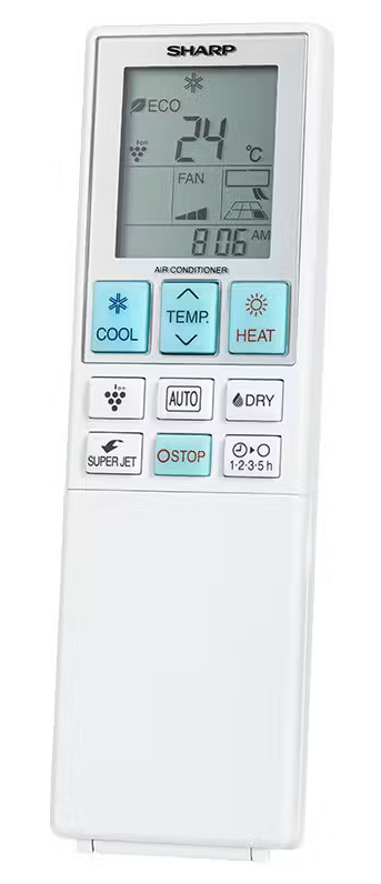 Sharp Split Air Conditioner, 1.5 HP, Cold Only, Plasma Cluster , Digital Screen, White , AH-AP12ZHE