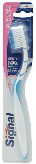 Signal toothbrush, soft toothbrush for sensitive teeth.