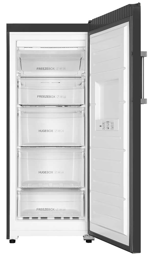 Haier No Frost Upright Freezer, 5 Drawers, Digital Display, Grey, HF250PS