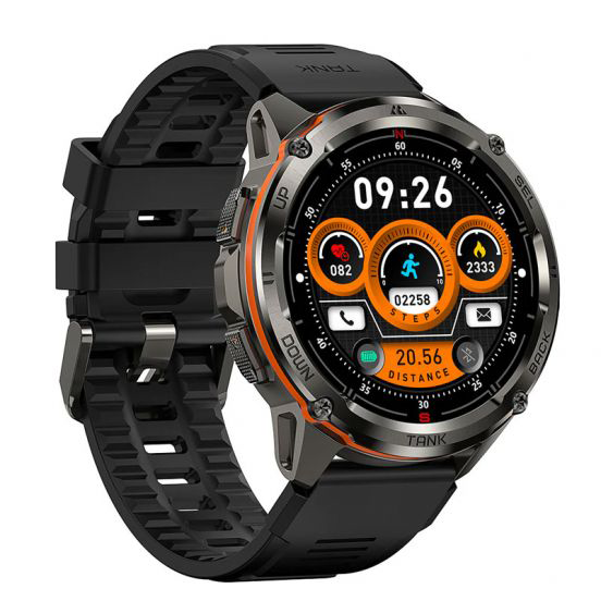 Kospet Smart Watch Tank T3, Bluetooth, AMOLED - 1.43 Inch, Waterproof, 500 mAh battery, Black