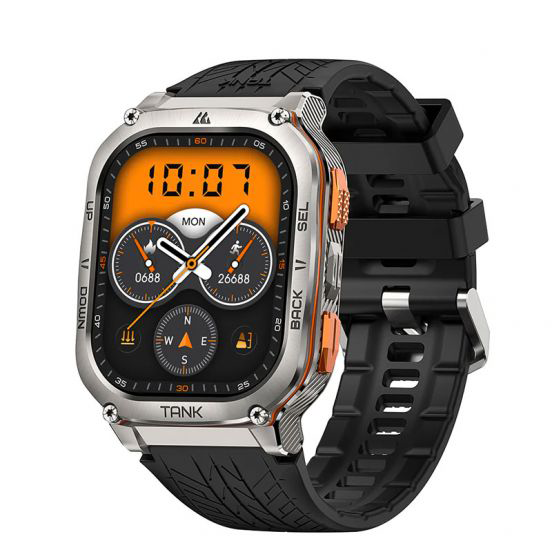 Kospet Ultra Smart Watch Tank , Bluetooth , AMOLED - 1.96 Inch , Waterproof , 480 mAh battery , Silver, M3 Ultra