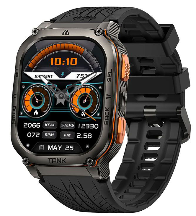 Kospet Ultra Smart Watch Tank , Touch Screen, Bluetooth , AMOLED - 1.96 Inch , Waterproof , 480 mAh battery , Black , M3 Ultra