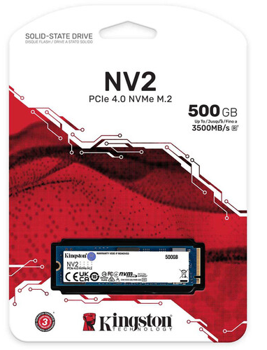 Kingston NV2 Hard Disk ، SSD, PCIE 4.0 , NVME M2 ,Internal For Pc , 500GB , SNV2S-500G