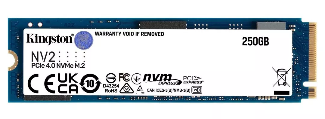 هارد ديسك كينجستون NV2 داخلي ، هارد SSD ا ، PCIE 4.0، NVME M2 ، للكمبيوتر الشخصي، 250 جيجا ، SNV2S-250G