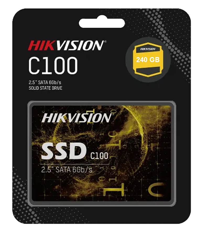 Hikvision C100 Hard Disk SATA , 2.5 " SSD , Internal For Laptop, 240 GB , 6Gb-S , Yellow ,HS-SSD-C100