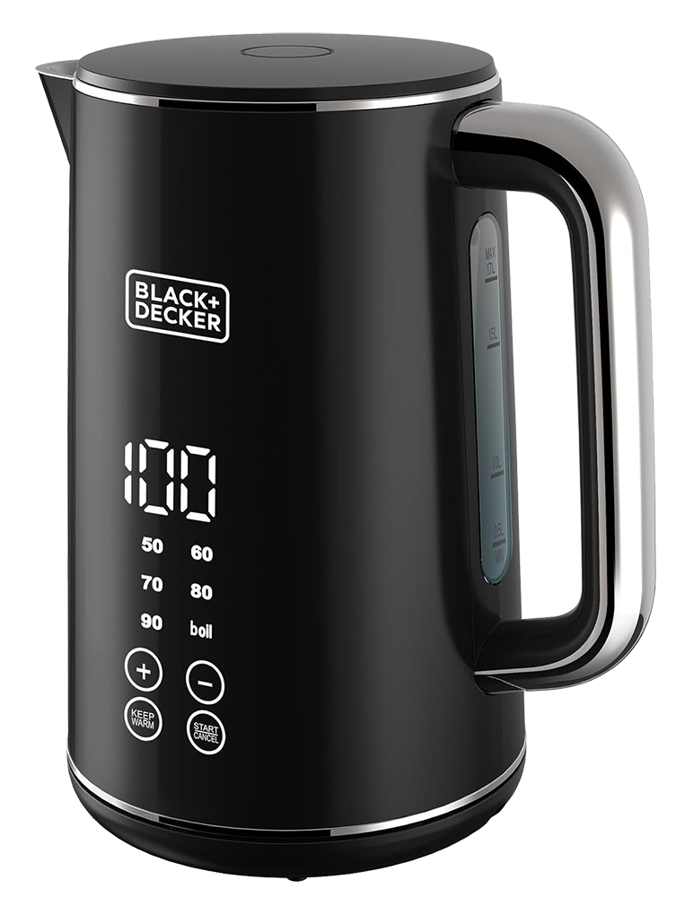 Black & Decker Kettle, 1.7 Litre, 2200 Watt, Digital Display & Touch Screen , Ansia Warranty, JCD200