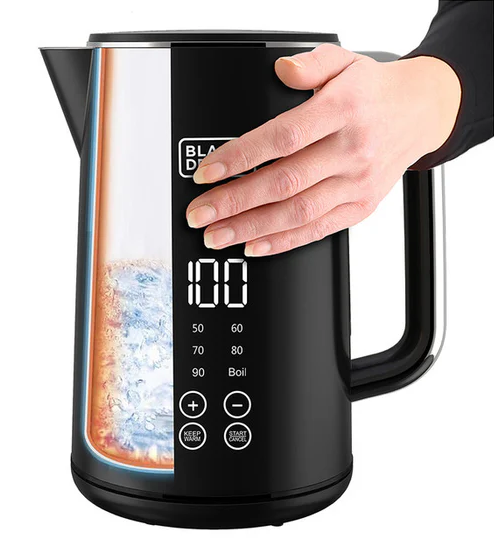 Black & Decker Kettle, 1.7 Litre, 2200 Watt, Digital Display & Touch Screen , Ansia Warranty, JCD200