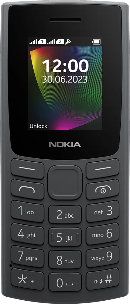 Nokia 106 (2023), dual SIM, 2 MB internal memory, 2 MB RAM, 2G network, charcoal black