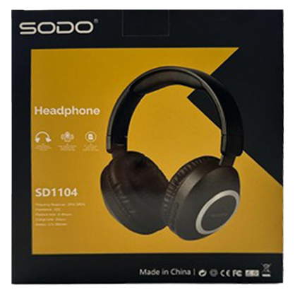 Sodo Wireless Headphone, Stereo , Bluetooth 5.0 , Noise Cancellation , SD1104 , BLACK