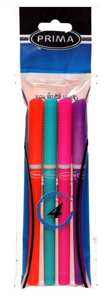 Prima Neon Ballpoint Pen Set of 4 Assorted Colors
