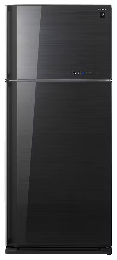 Sharp No Frost Refrigerator, 450 Liters , 2 Doors , Digital Screen , Inverter & Plasma , Glass Door , Black , SJ-GV58A(BK)