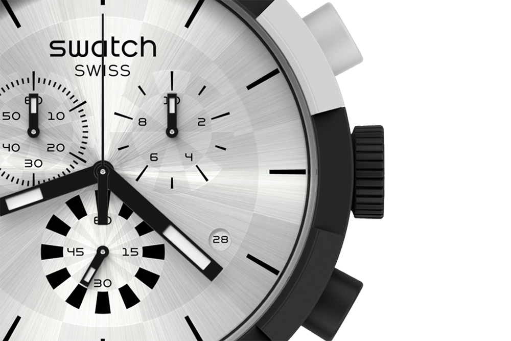 Swatch Swiss Watch, Analog, Silicone Strap, Black, SB02B404