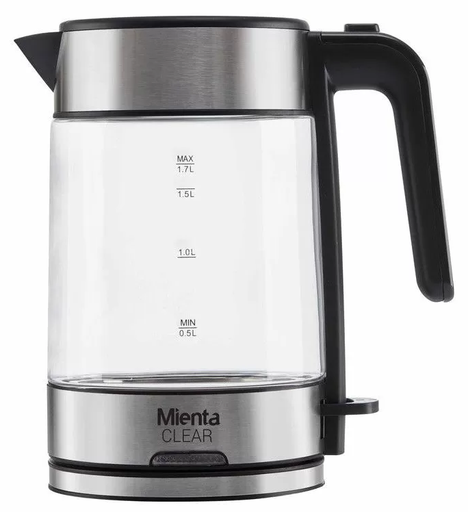 غلاية مياه كهربائية زجاج ميانتا ، 1.7 لتر ، 2150 وات ، سيلفر ، EK201520A