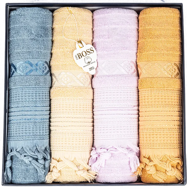 the boss Tassel Towel Set, 4 Pieces, Multicolor