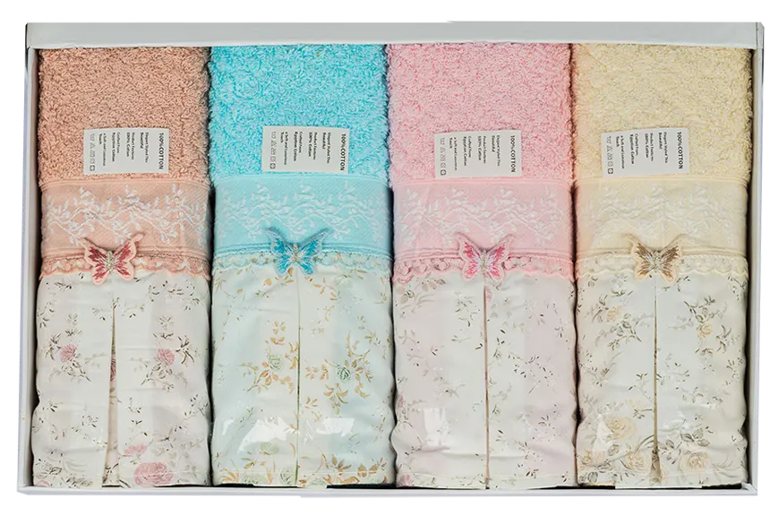 Abd Towel Set 60 Tila, 4 Pieces, Multicolor