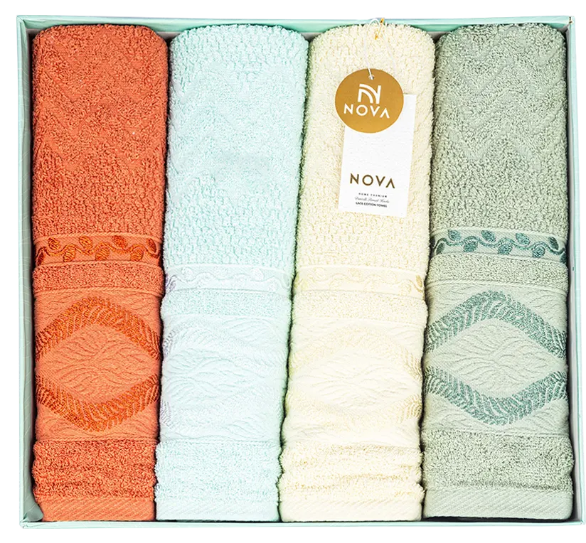 Nova towel set, 60-110cm, 4 pieces, multi-colored