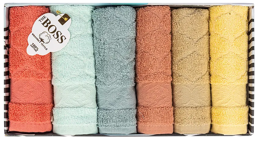 طقم فوط شهد 30-30 علبه 6قطع متعدد الوان