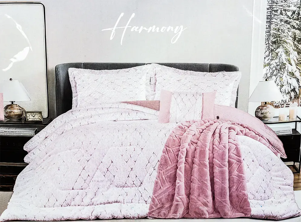 طقم لحاف قطيفه, 5قطع , مقاس 260*240سم