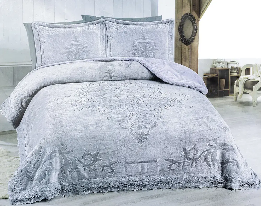 لحاف سيلا السروجى , 3 قطع مقاس 260*240سم ، رصاصي