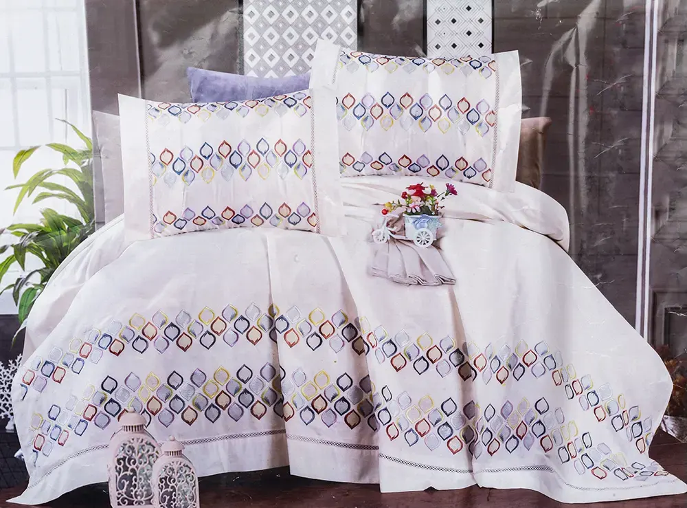 طقم ملاية سرير رومانس ، 5 قطع ، مقاس 220*240 ، بينك