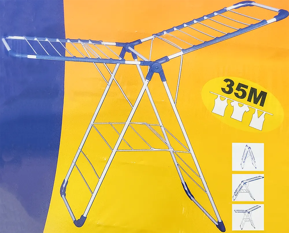 Maria Folding Clothes Rack, 35 Meters, Silver*Blue
