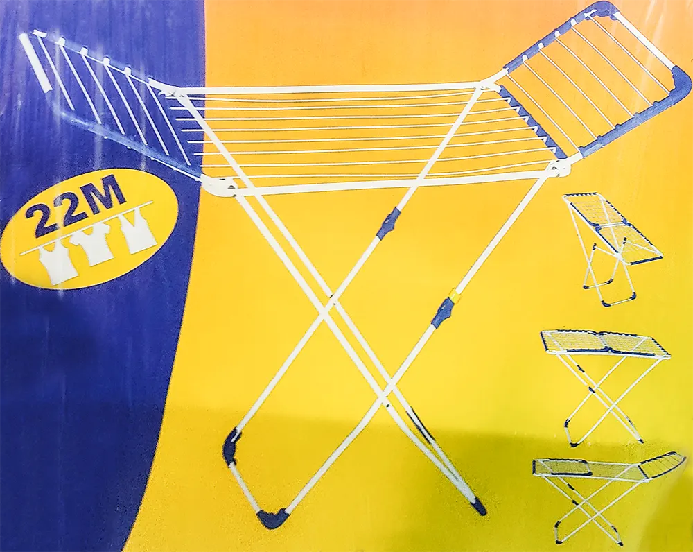 Naser Folding Clothes Rack, 22 Meters, Silver*Blue