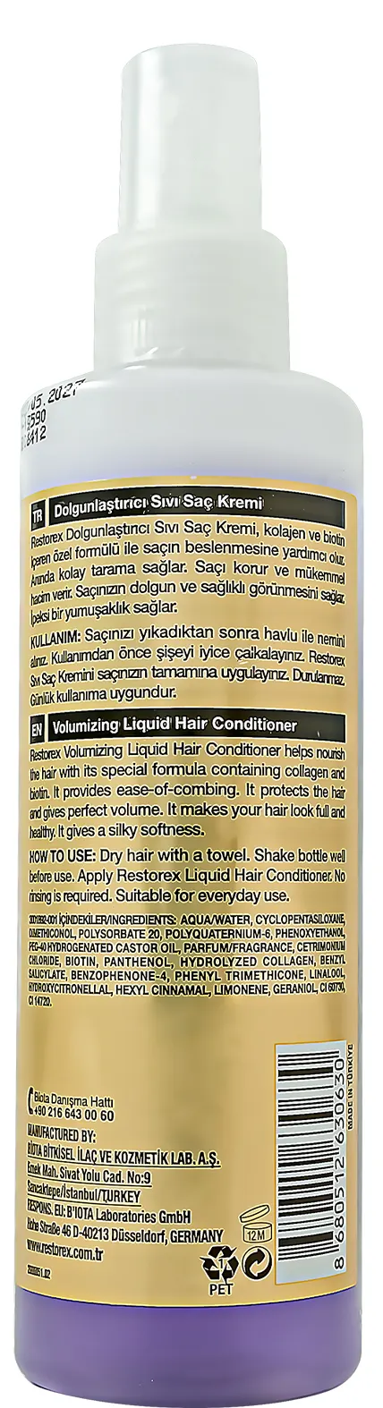 بلسم سائل لتكثيف الشعر والذي يحتوي على الكولاجين والبيوتين لجميع أنواع الشعر من ريستوركس , 200 مل