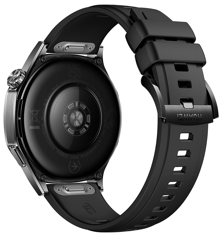 Huawei Watch GT 5 , 46 Mm , Bluetooth , AMOLED , Water-Resistant , Black Fluoroelastomer Strap , VLI-B19