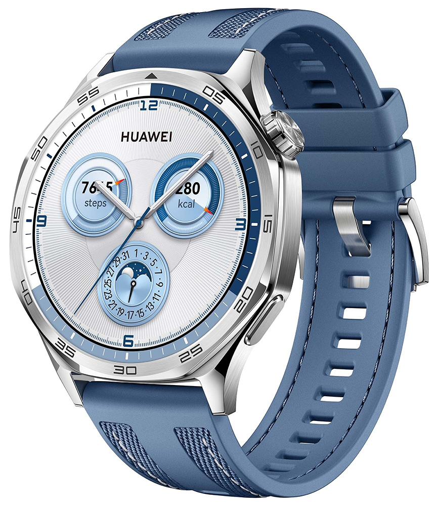 Huawei Watch GT 5 , 46 Mm , Bluetooth , AMOLED , Water-Resistant , Blue Woven Strap , VLI-B19