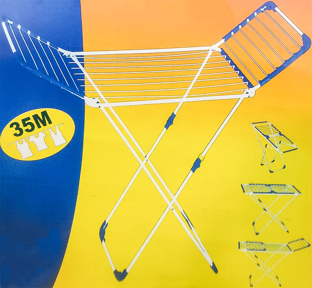 Naser Folding Clothes Rack, 35 Meters, Silver*Blue