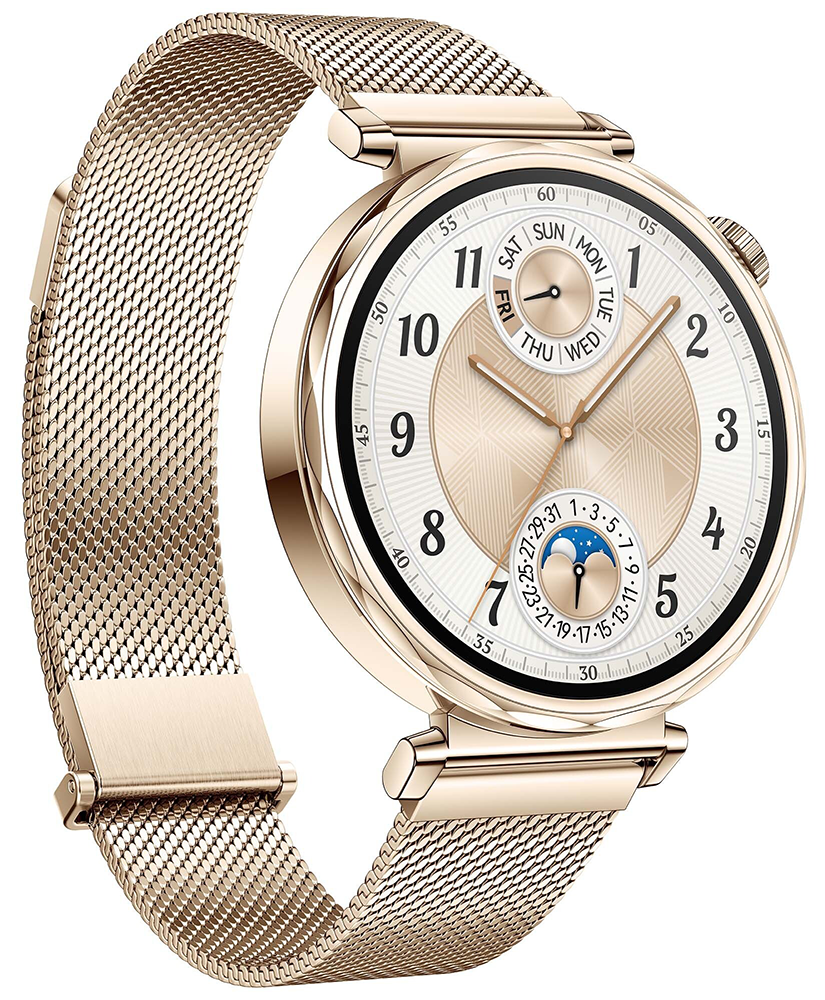 Huawei Watch GT 5 , 41 Mm , AMOLED ,Bluetooth , Water-Resistant , Gold Milanese Strap , JNA-B19