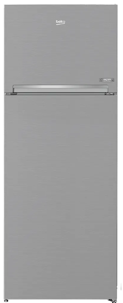 Beko Refrigerator, No Frost, 408 Liters, 2 Doors, Inverter, Stainless, Silver, RDNE448M20XB