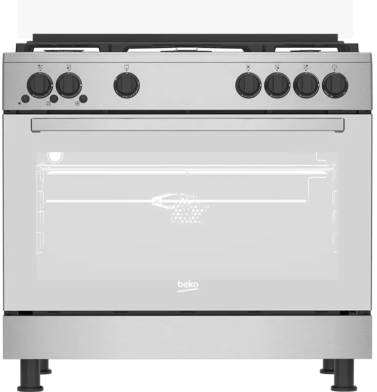 بوتاجاز بيكو، 60 × 90 سم، 5 شعلة، أمان كامل، فضي، GGR 15115 DX NS