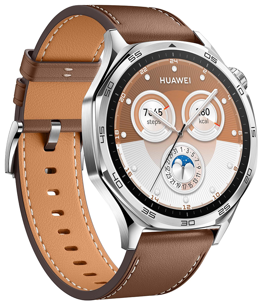 Huawei Watch GT 5 , 46 Mm , Bluetooth , AMOLED , Water-Resistant , Brown Composite Leather Strap , VLI-B19