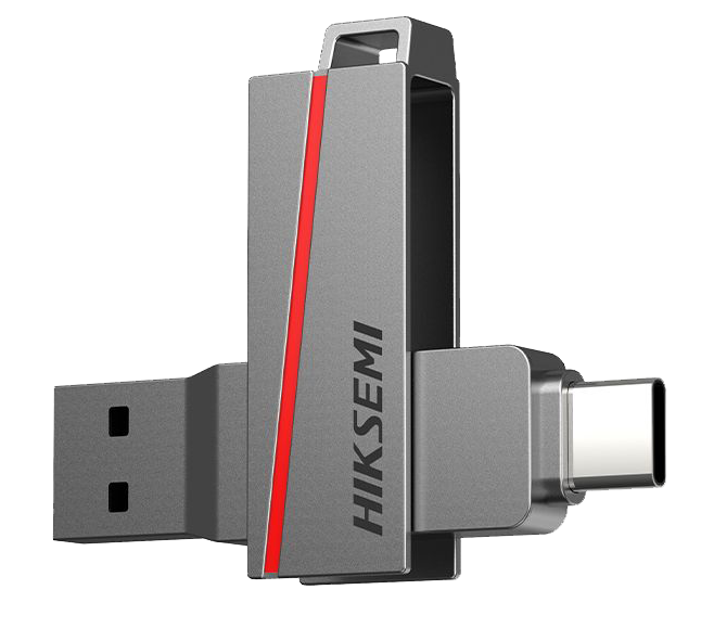 Hiksemi Dual Slim U3 Flash Memory, 64 GB , USB 3.2 , Grey , HS-USB-E307C 64G U3