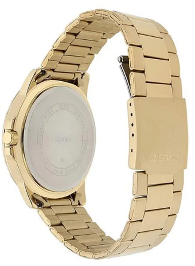 Casio Men's Watch Round ,Stainless Steel Strap Analog Wrist Watch, Gold MTP-VD01G-1CVUDF