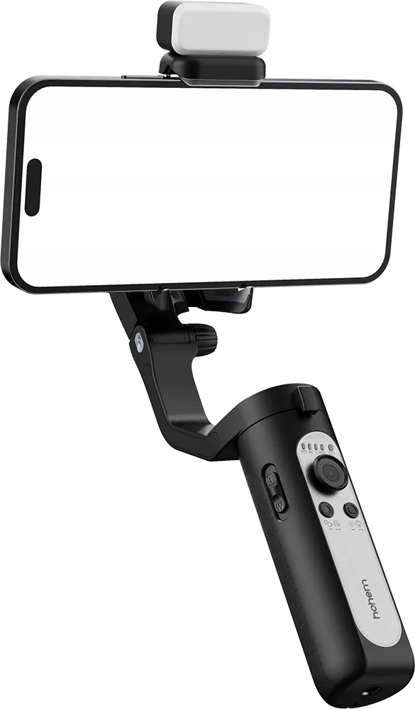 Hohem Isteady XE Kit 3-Axis Smartphone Stabilizer With A Magnetic Fill Light, Bluetooth, Rechargeable, Black