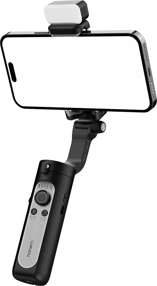 Hohem Isteady XE Kit 3-Axis Smartphone Stabilizer With A Magnetic Fill Light, Bluetooth, Rechargeable, Black