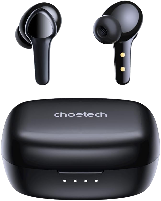 Choetech TWS True Wireless Earbuds , Bluetooth 5.3 , 6 Mic , Noise Cancelation , Black , BH-T10-BK
