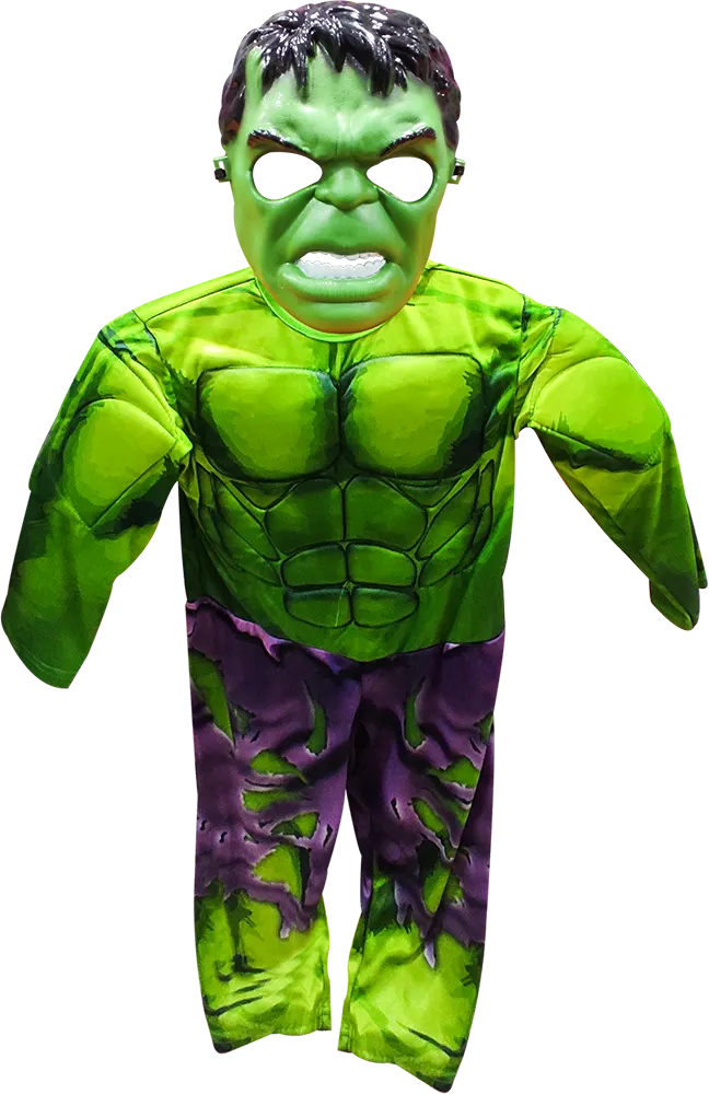 Hulk Cosplay Costume, Size XS, Green Color