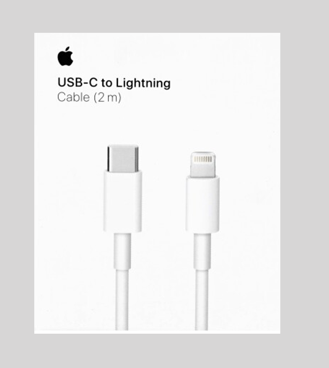 كابل شحن سريع من أبل ، محول من USB-C إلى Lightning ، بطول 2 متر، أبيض ، OR MQGH2ZM-A