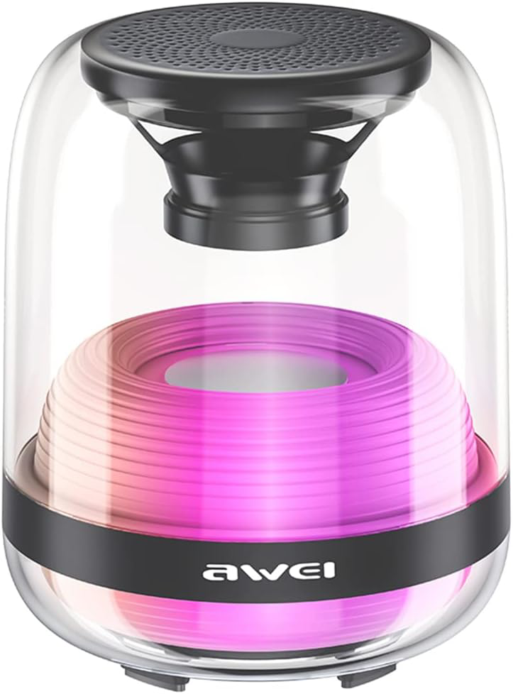 Awei Mini Wireless Speaker , Bluetooth V 5.1  , Waterproof , RGB Lights ,  Black , Y386