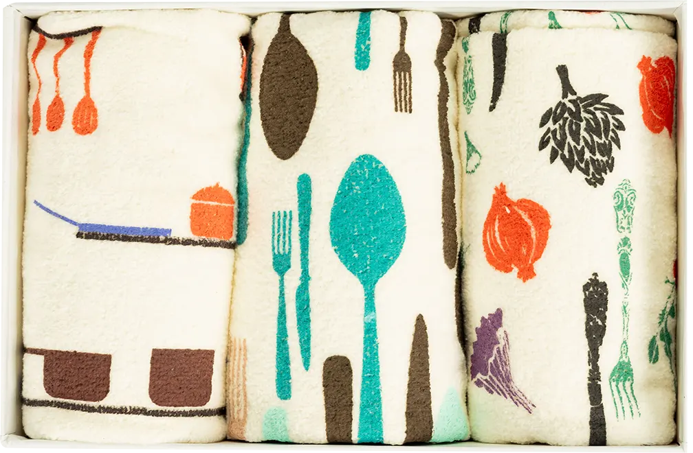 طقم فوط مطبخ ، مكون من 3 قطع ، مقاس 40 * 60 سم ، متعددة الأشكال